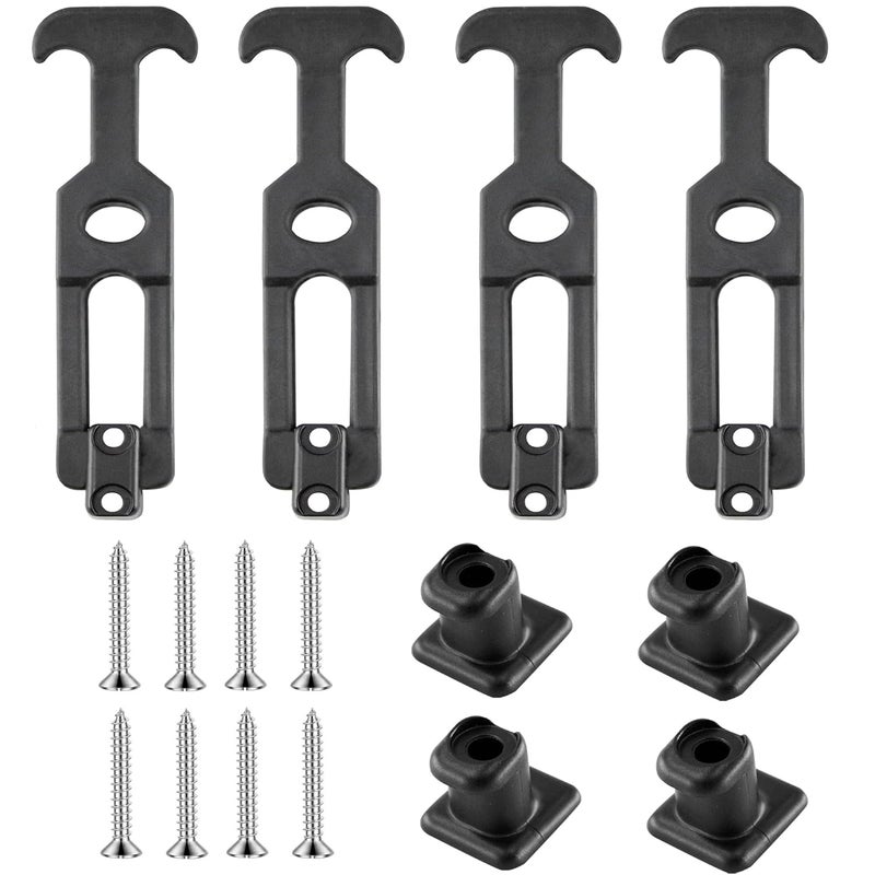 PDETVEO 4.4'' Rubber Flexible T-Handle Draw Latches, Black Rubber Hood Machine Draw Latches for Tool Box, Boat, Cooler, Golf Cart, Machine Equipment, 4pcs - Image 1